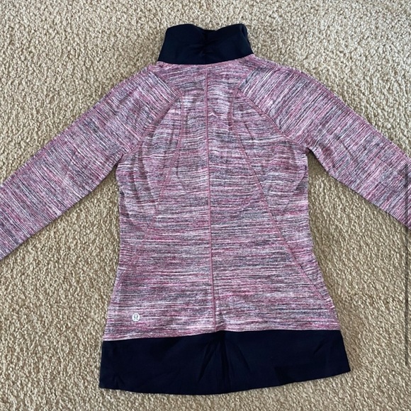 Lululemon Runderful 1/2 Zip Space Dye Camo Berry Rumble Multi Black Size 4 - Picture 6 of 7